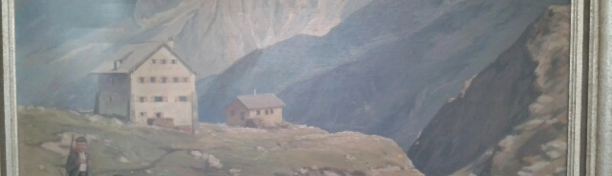 Gemaltes Bild der Neuen Regensburger Hütte. | © DAV Regensburg