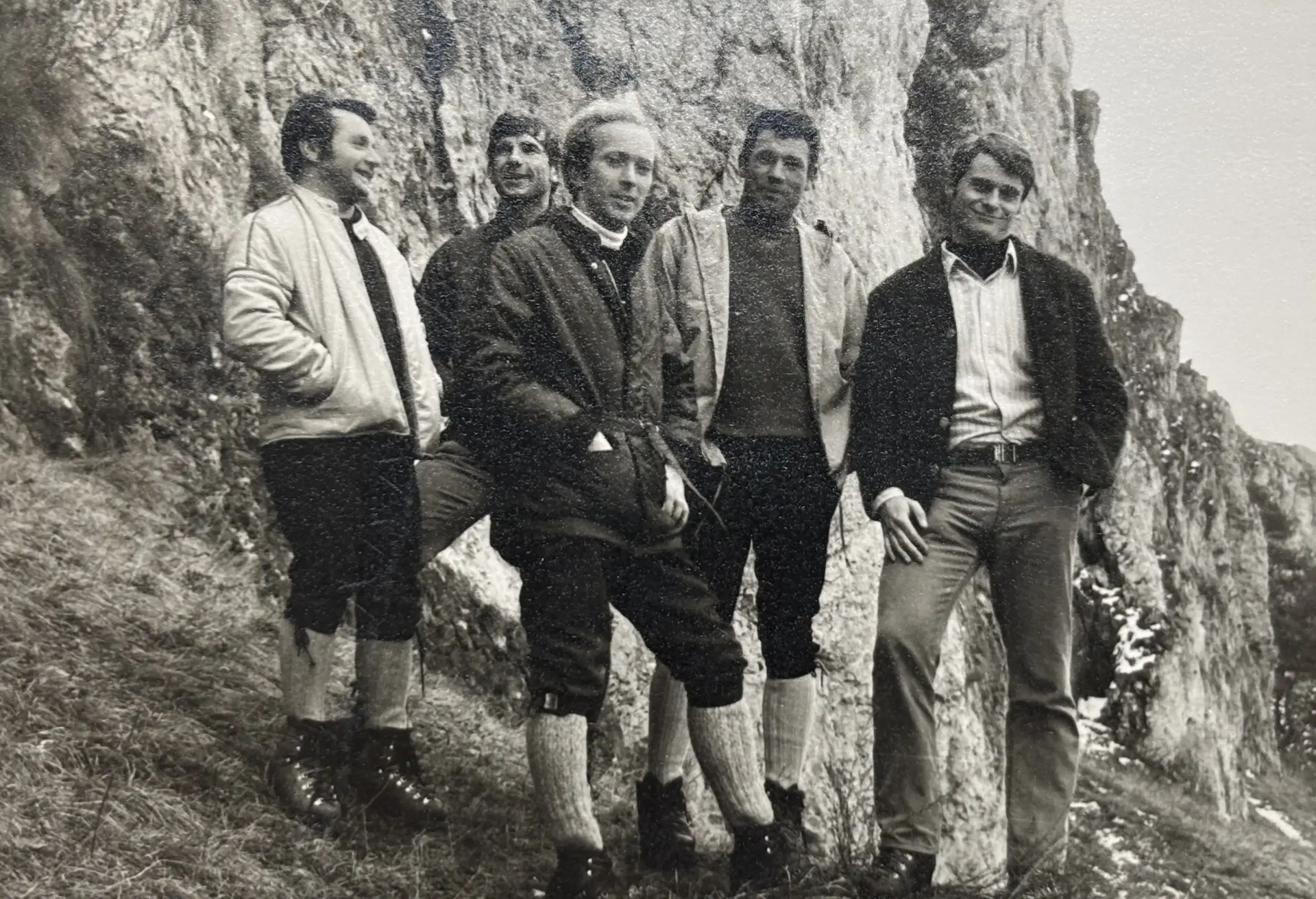 Walter Ochs, Werner Wimmer, Toni Putz, Bruno Wimmer und Fritz Weikl - 1971 in Schönhofen | © Archiv Bruno Wimmer