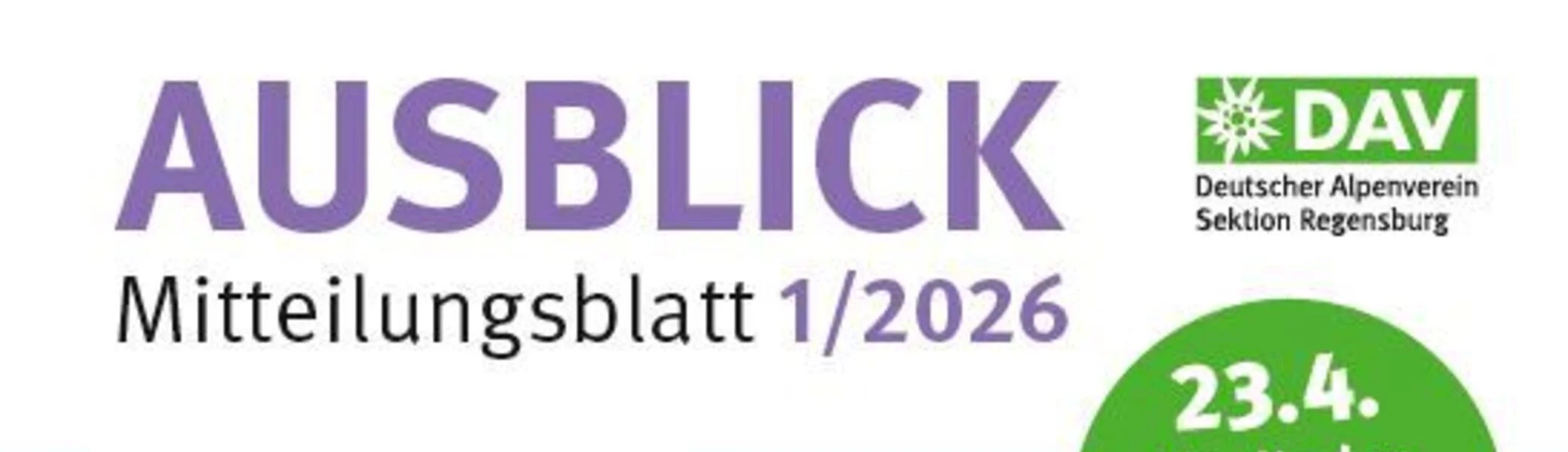 Ausblick 01-2026 Cover | © DAV Regensburg