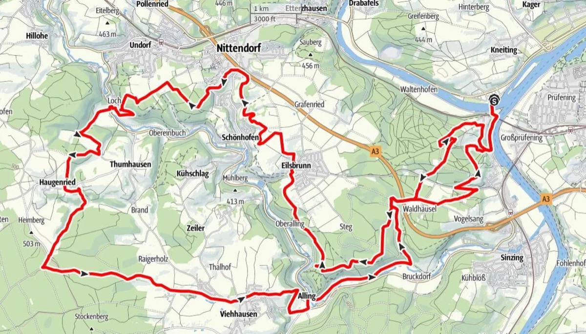 Karte MTB-Tour Jurahöhen | © Toni Putz / alpenvereinaktiv