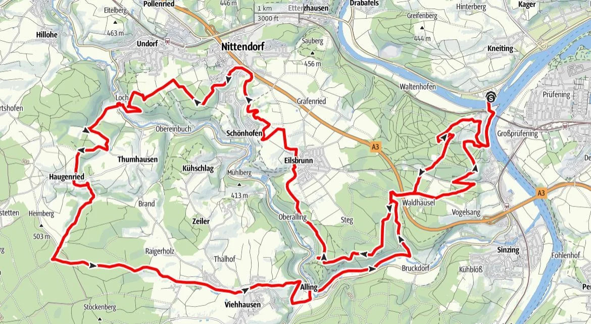Karte MTB-Tour Jurahöhen | © Toni Putz / alpenvereinaktiv