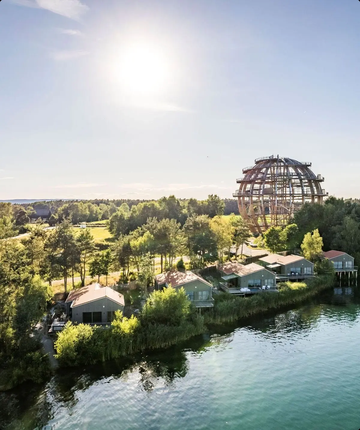 Holzkugel und Chalets am Steinberger See | © Zweckverband Oberpfälzer Seenland, Thomas Kujat