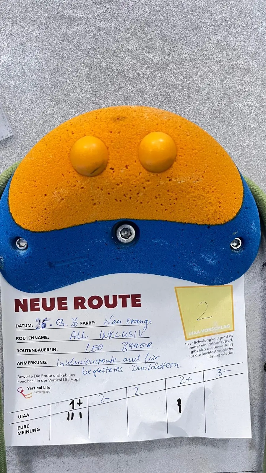 Neue Inklusionsroute im Kletterzentrum | © Stefan Mrozinski